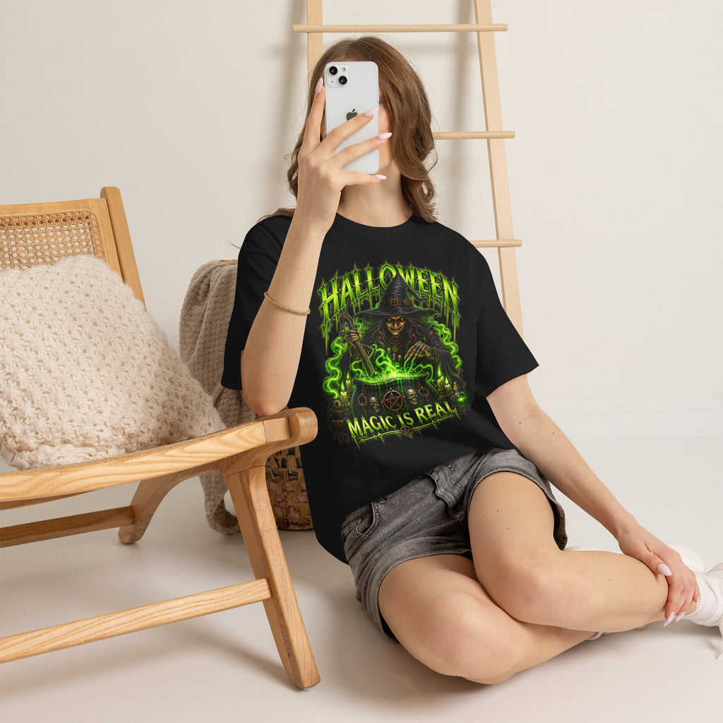 Magic Is Real Witch T-Shirt in Black — model view