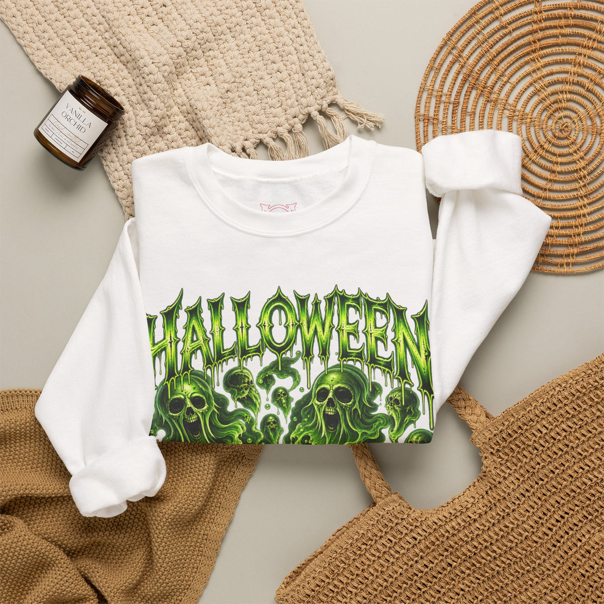 Magic Has a Price Cauldron Sweatshirt in White — folded view