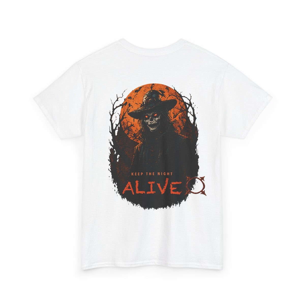 Keep the Night Alive Skeleton T-Shirt in White — back view