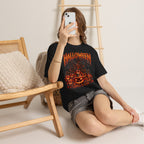 Carved by Fear Pumpkin T-Shirt in Black — model view