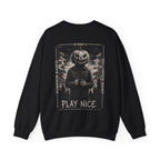 Play Nice Pumpkin Sweatshirt in Black — back view