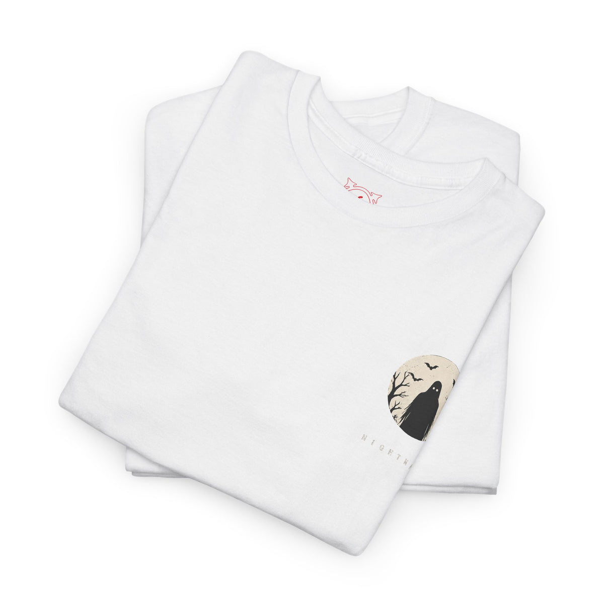 Nightmare Moon Ghost T-Shirt in White — folded view
