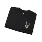Bone Sign Skeleton Hand Sweatshirt in Black — folded view