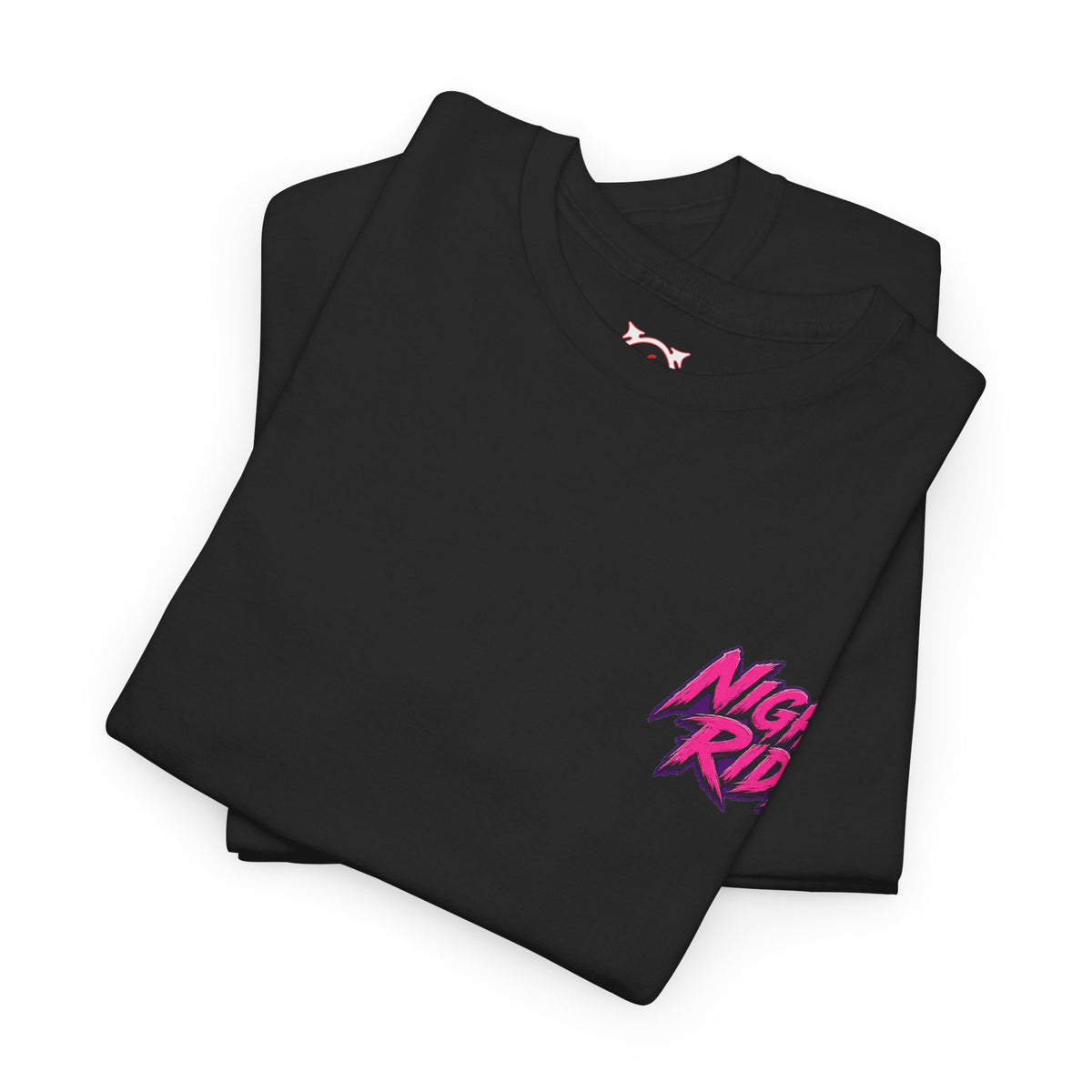 Night Ride Motorcycle T-Shirt in Black — folded view