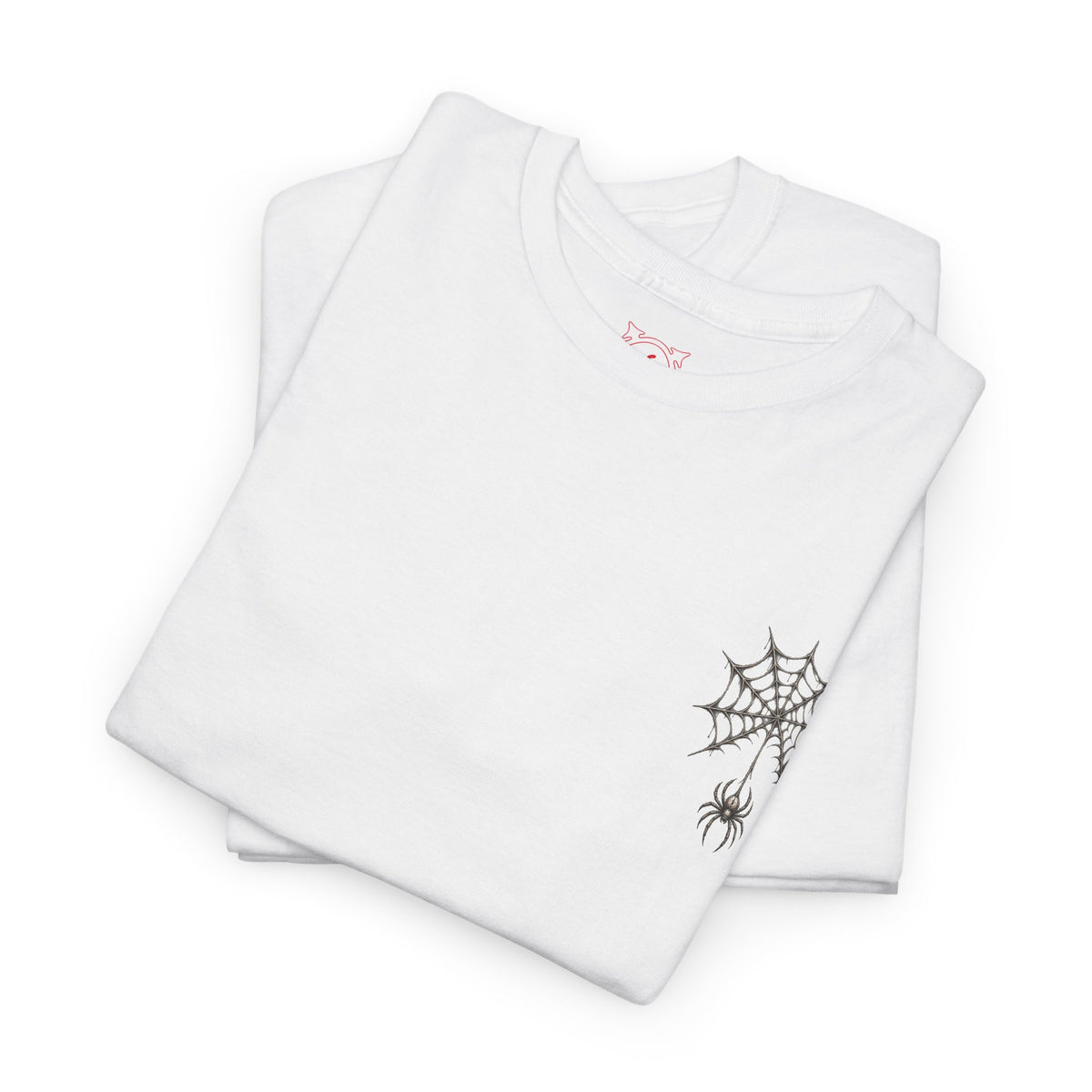 Spider Web T-Shirt in White — folded view