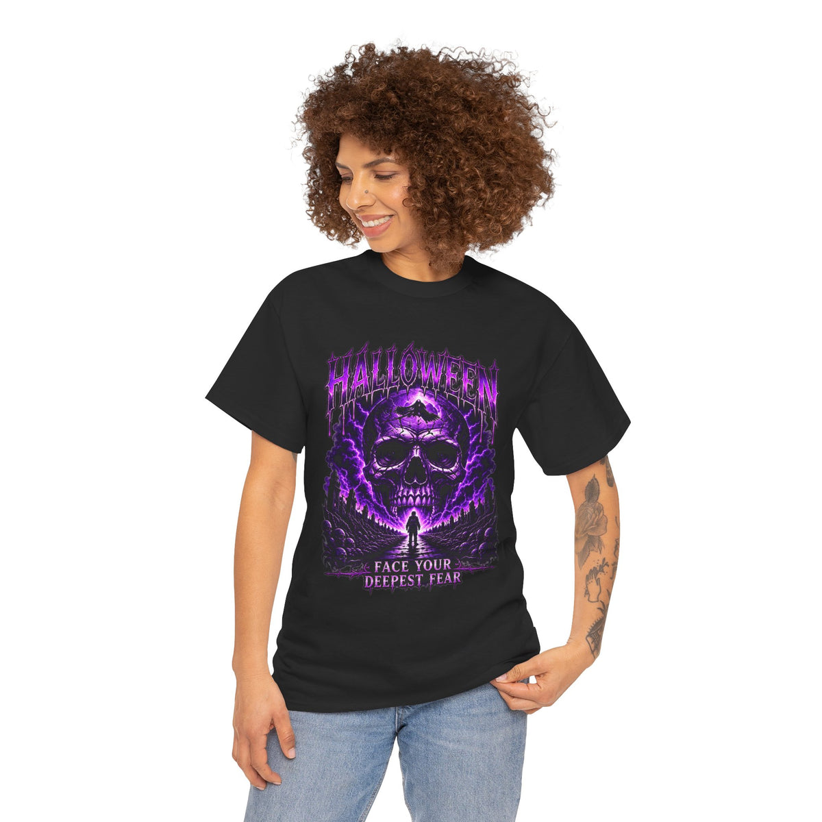 Deepest Fear Skull T-Shirt in Black — model view