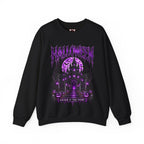 Enter If You Dare Haunted House Sweatshirt in Black — front view