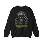 Overthinking Kills Skull Sweatshirt in Black — back view