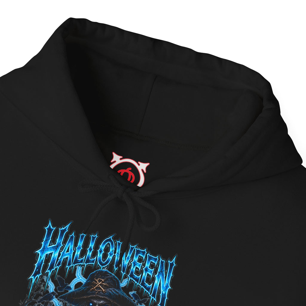 Never Buried Scarecrow Hoodie in Black — front view