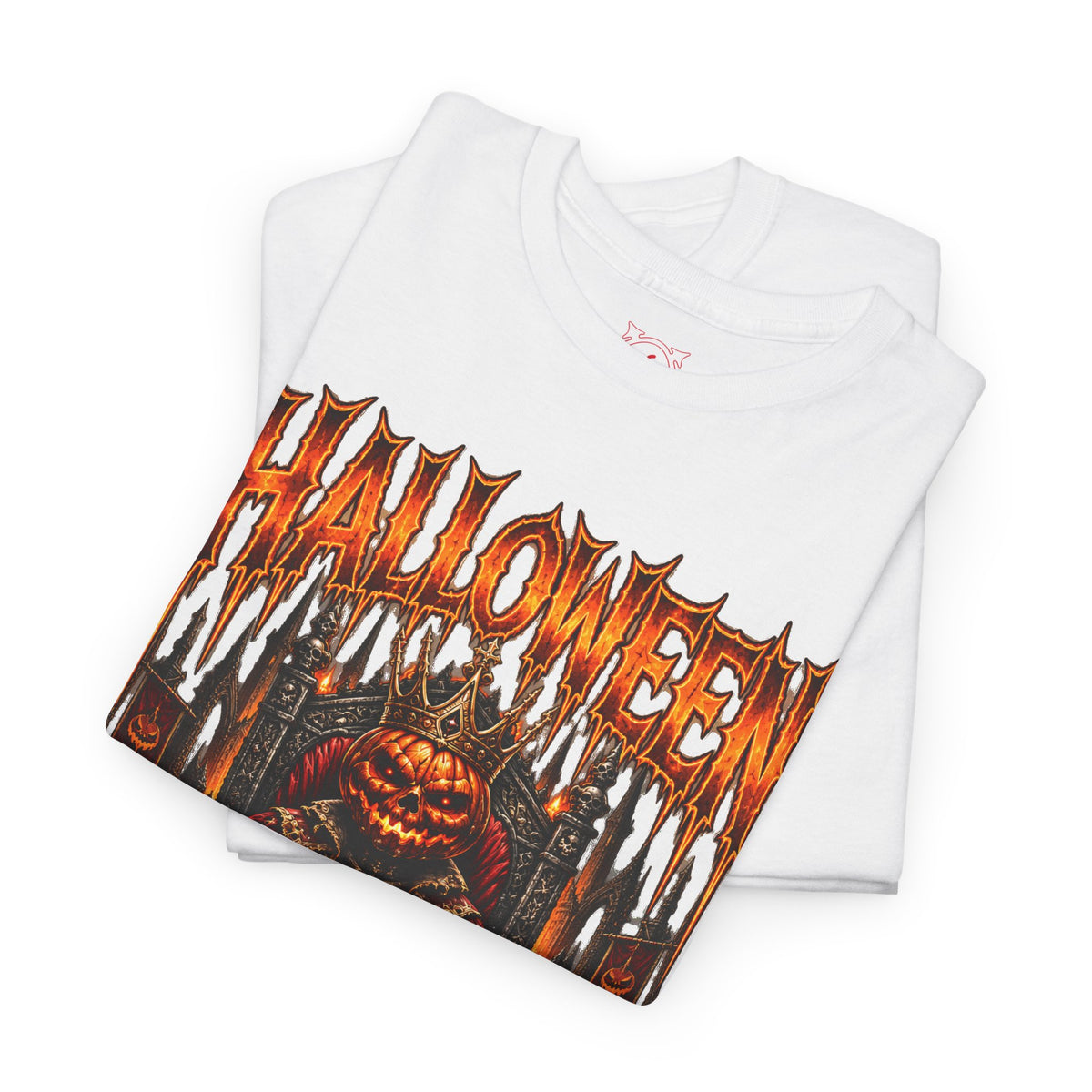 Pumpkin King T-Shirt in White — folded view