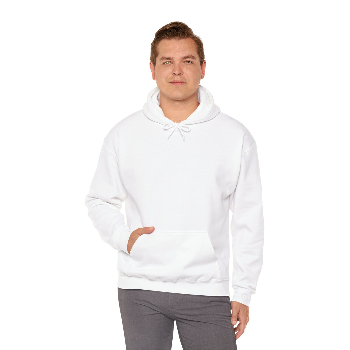 Stonewing Hoodie in White — model view