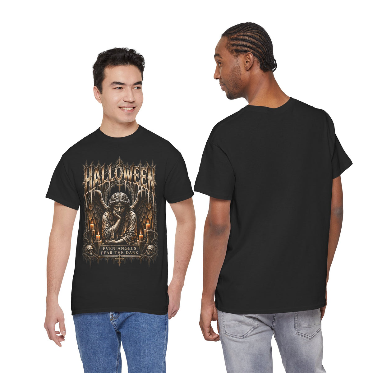 Even Angels T-Shirt in Black — model view