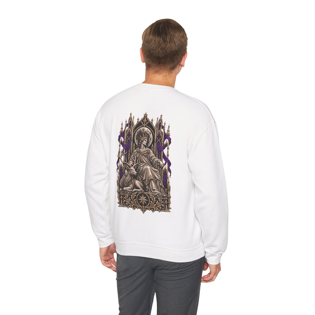 Hollow Crown Sweatshirt in White — model view