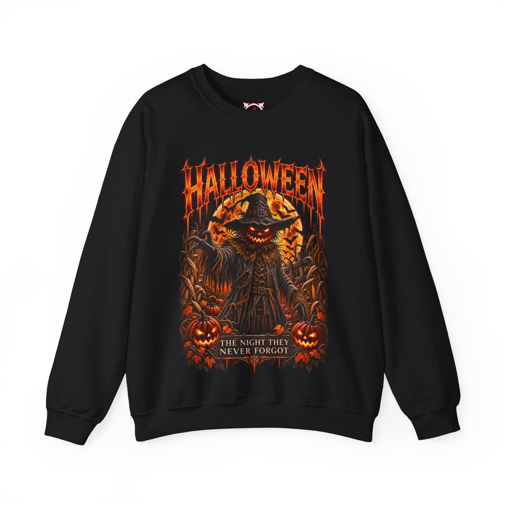 Never Forgotten Scarecrow Sweatshirt in Black — front view