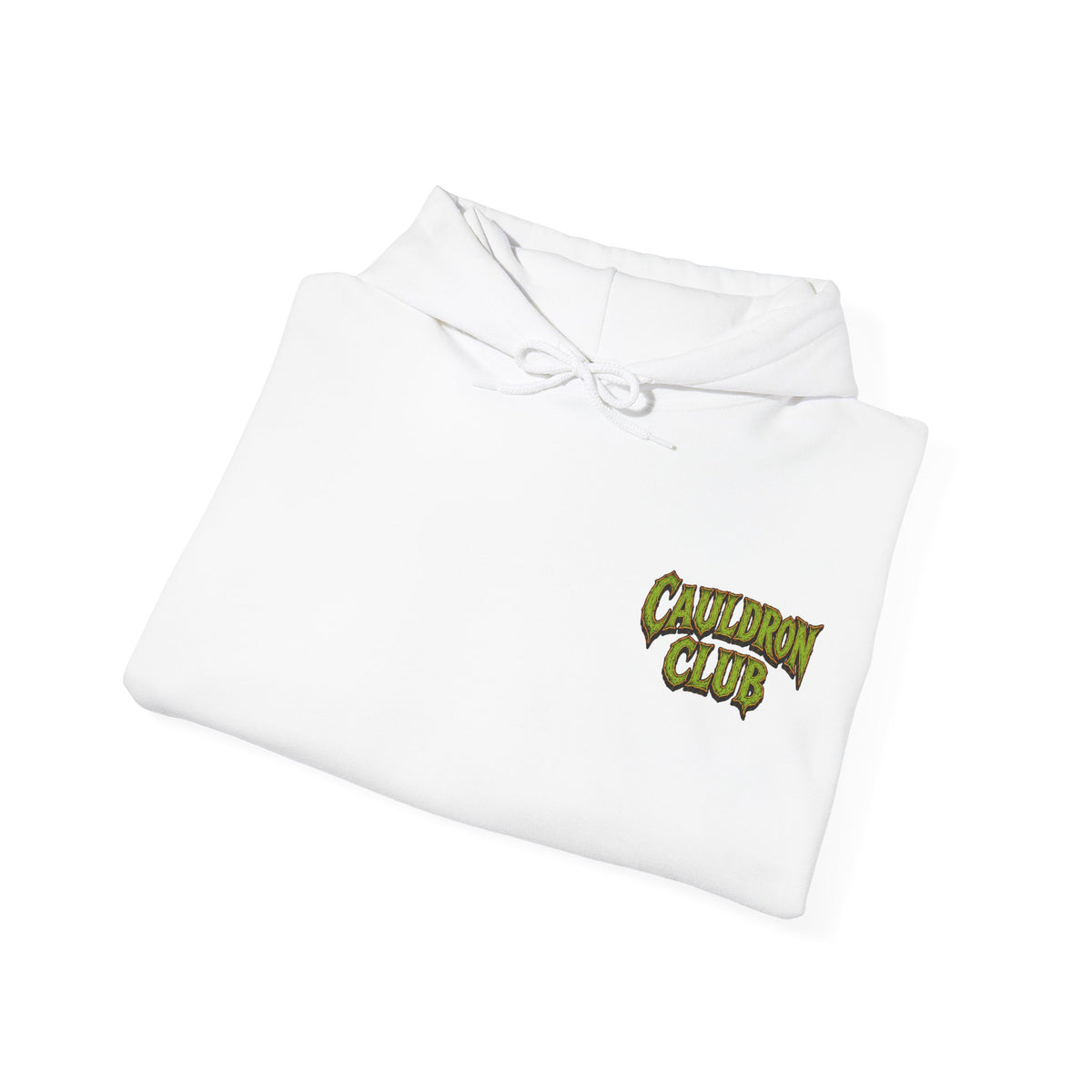 Cauldron Club Black Cat Hoodie in White — folded view