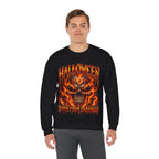 Born from Darkness Flaming Skull Sweatshirt in Black — model view