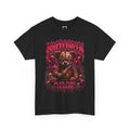 Playtime Is Over Creepy Teddy Bear T-Shirt in Black — front view