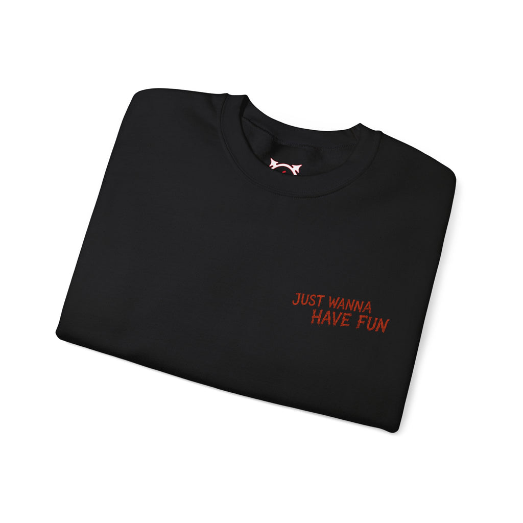 Ghosts Just Wanna Have Fun Sweatshirt in Black — folded view