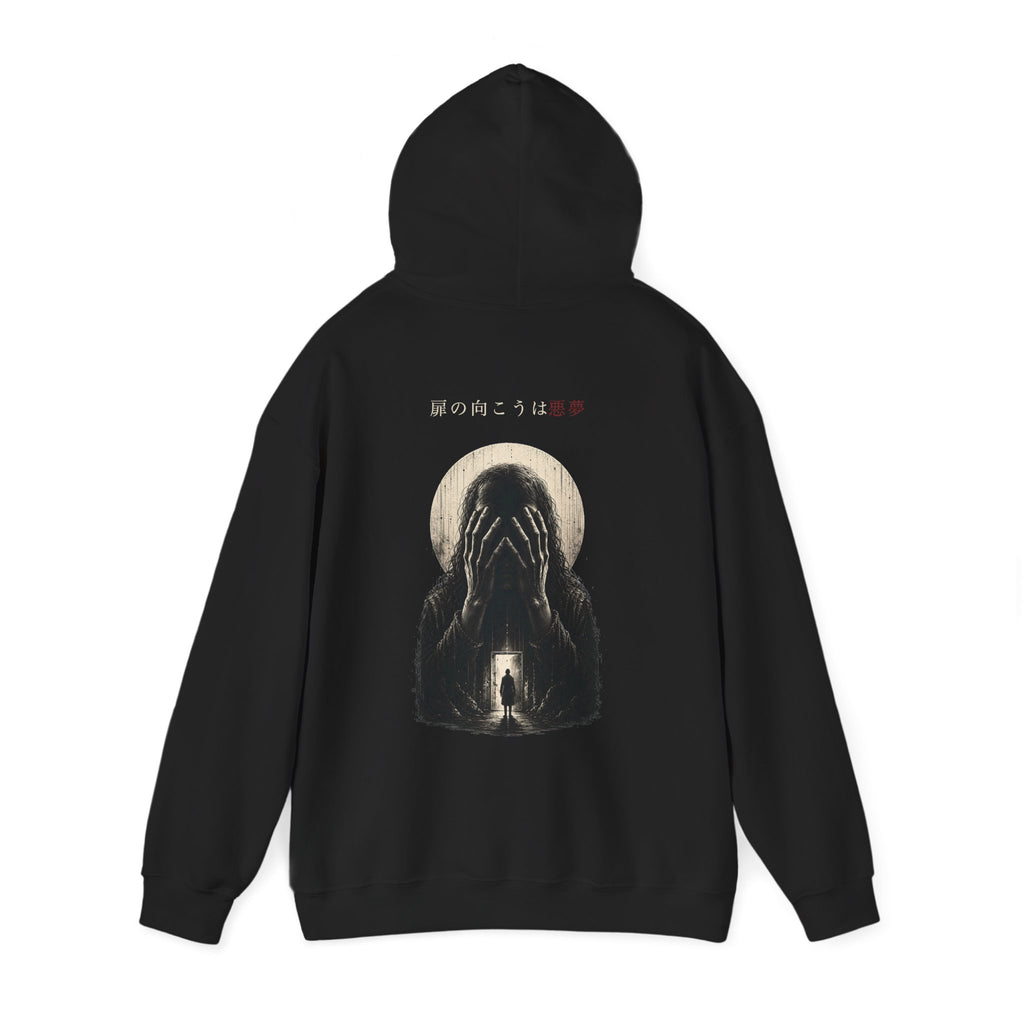 Behind Every Door Nightmare Hoodie in Black — back view