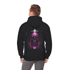 Death Is Salvation Skull Hoodie in Black — model view