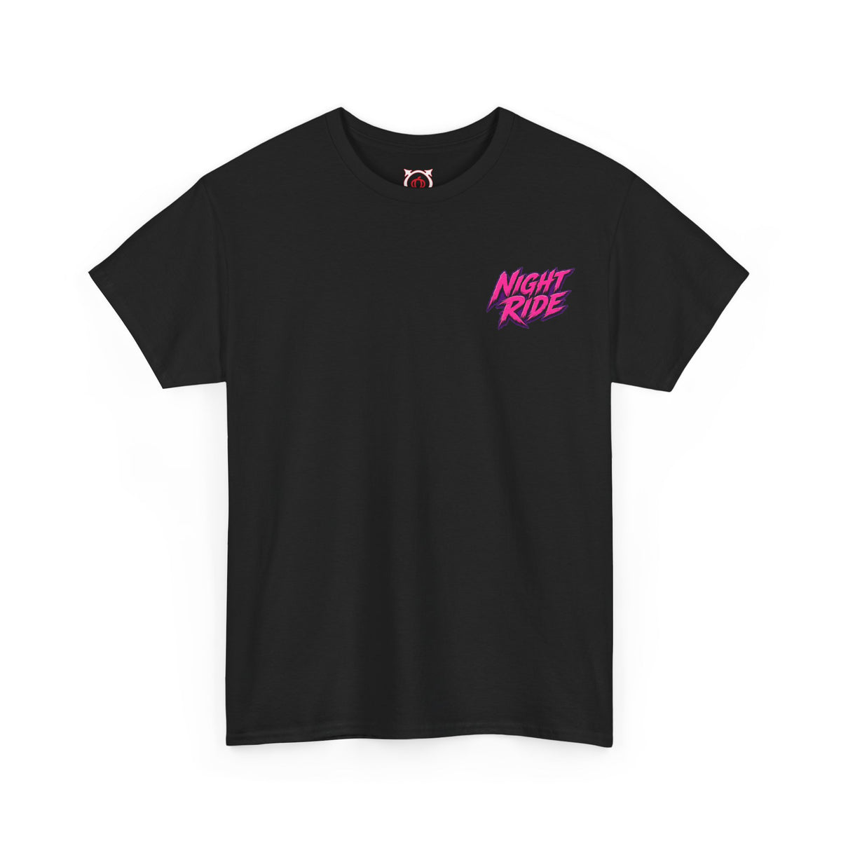 Night Ride Motorcycle T-Shirt in Black — front view
