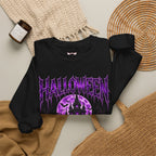 Enter If You Dare Haunted House Sweatshirt in Black — folded view