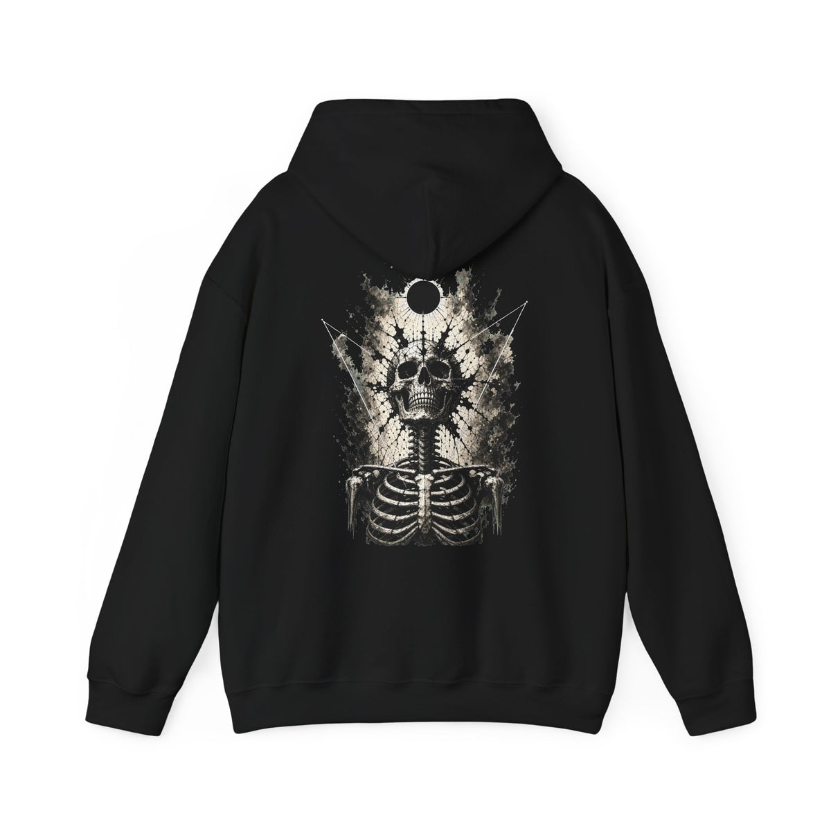 Eclipse Skeleton Hoodie in Black — back view
