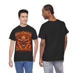Born from Darkness Flaming Skull T-Shirt in Black — model view