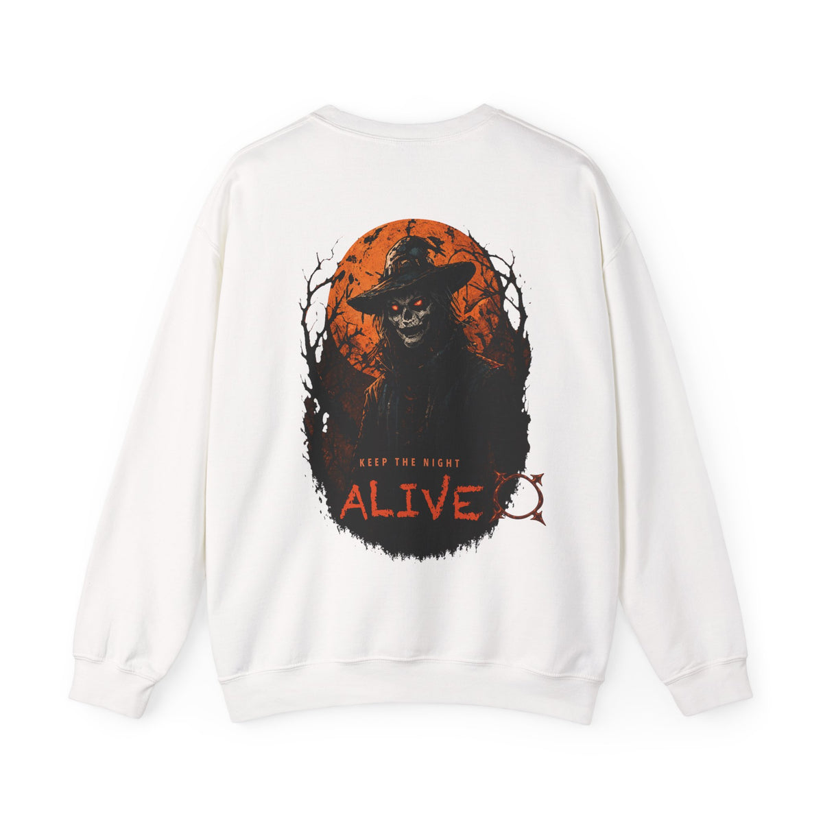 Keep the Night Alive Skeleton Sweatshirt in White — back view
