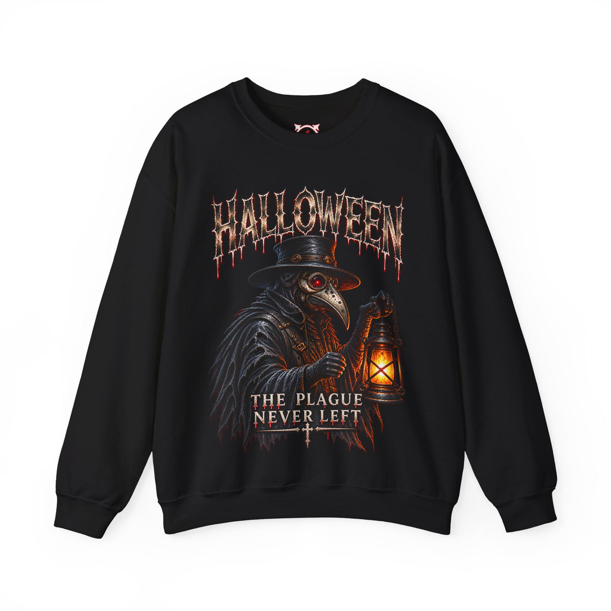 Last Lantern Plague Doctor Sweatshirt in Black — front view
