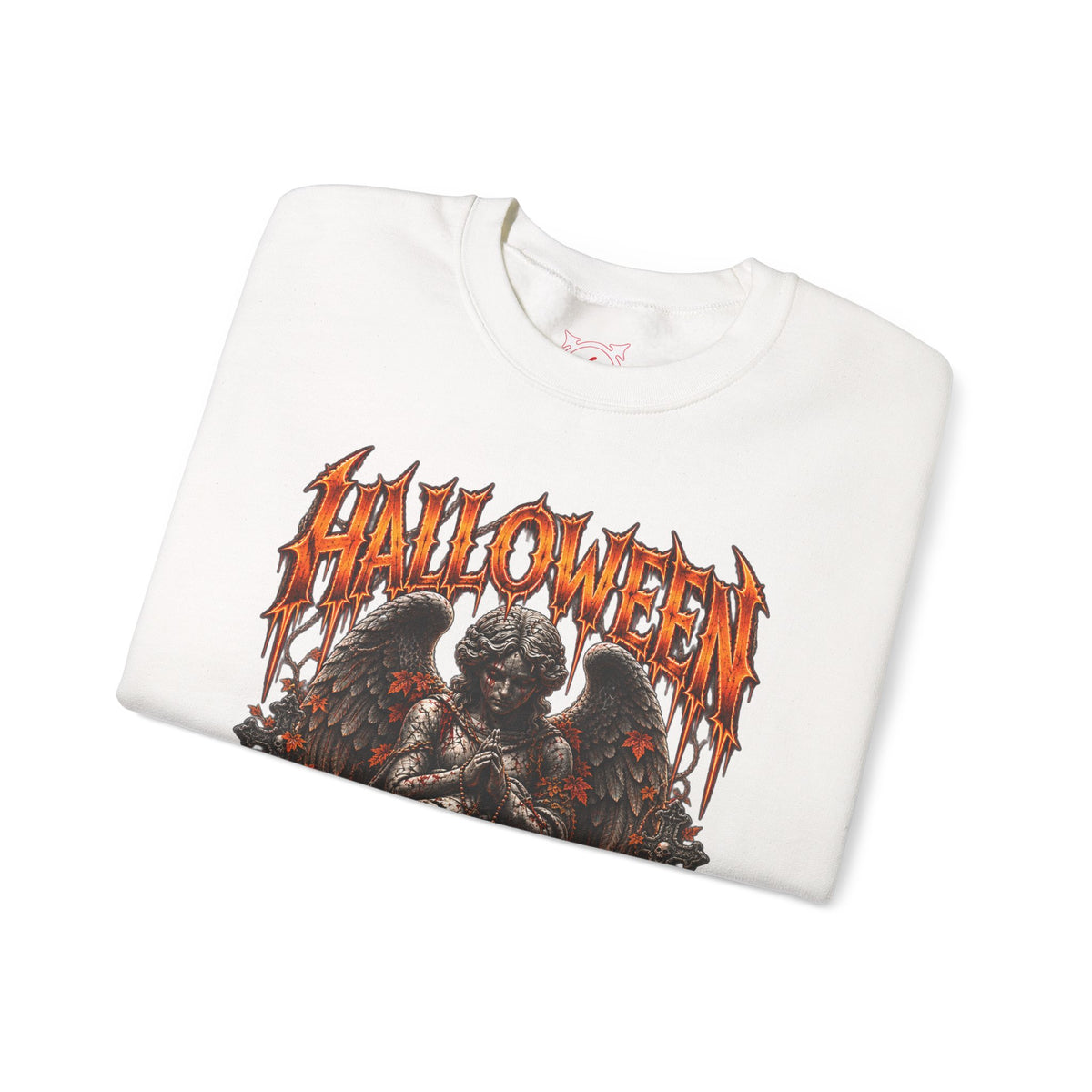 Not All Angels Sweatshirt in White — folded view
