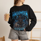 Never Buried Scarecrow Sweatshirt in Black — model view