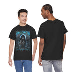 She Never Left Ghost T-Shirt in Black — model view