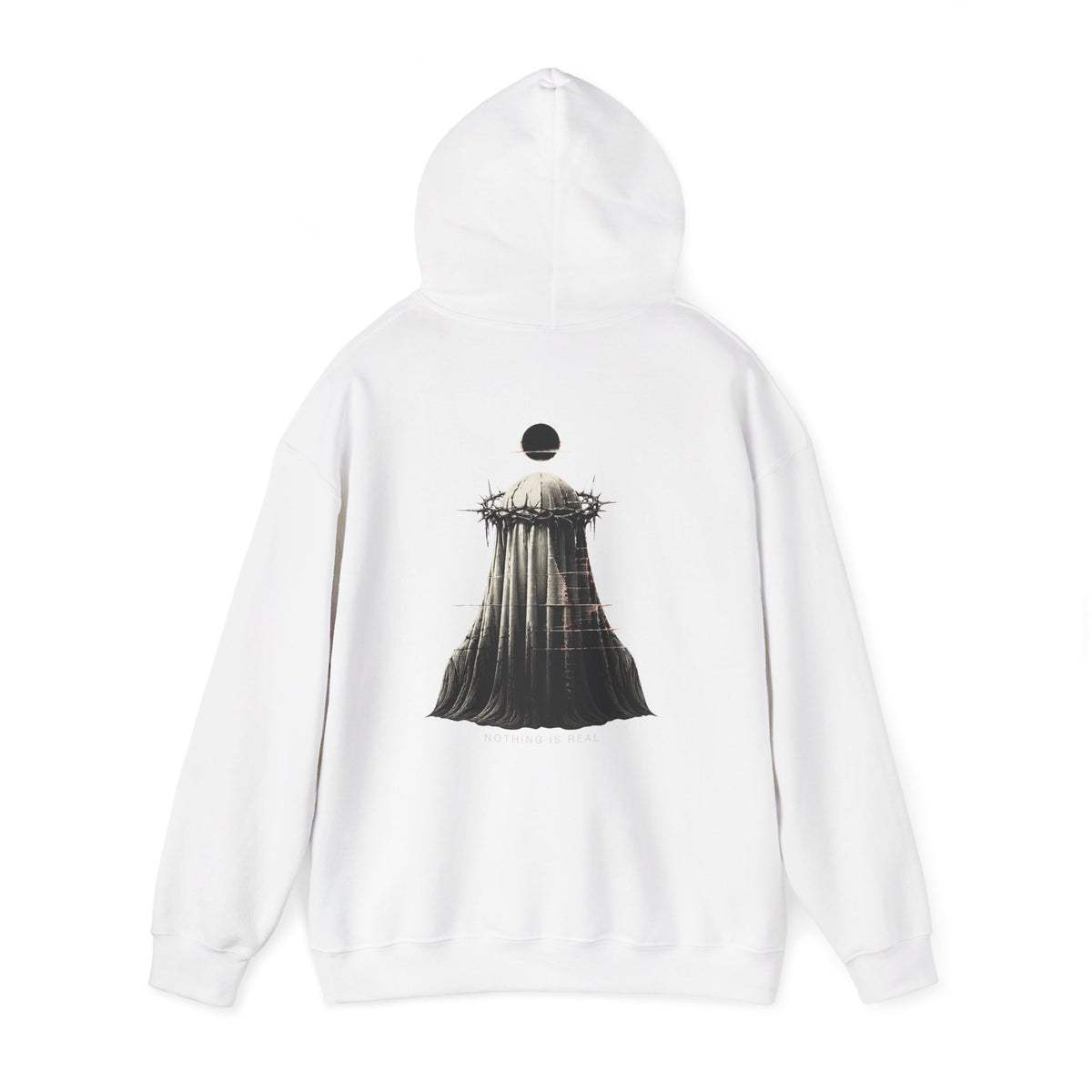 Nothing Is Real Ghost Hoodie in White — back view