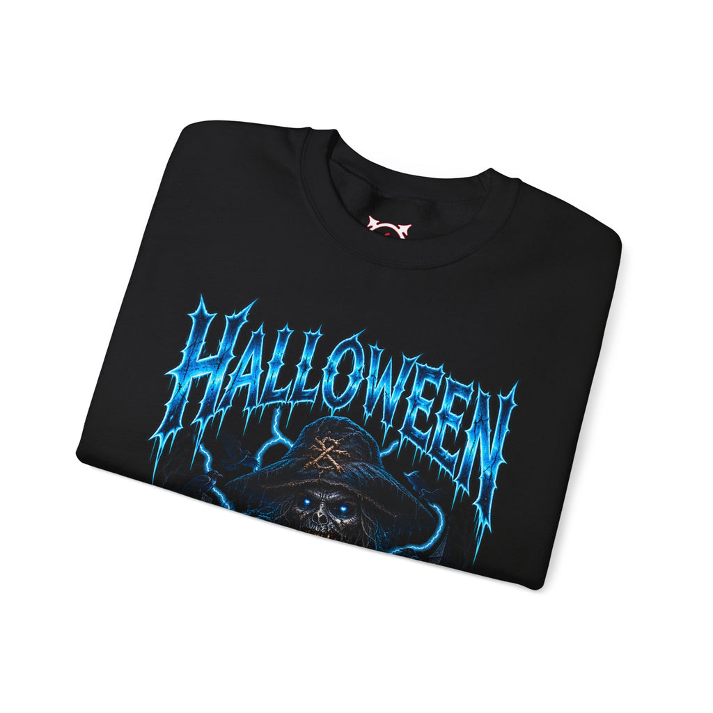 Never Buried Scarecrow Sweatshirt in Black — folded view