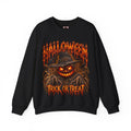 Trick or Treat Pumpkin Scarecrow Sweatshirt in Black — front view