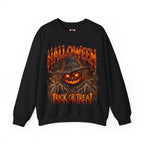 Trick or Treat Pumpkin Scarecrow Sweatshirt in Black — front view