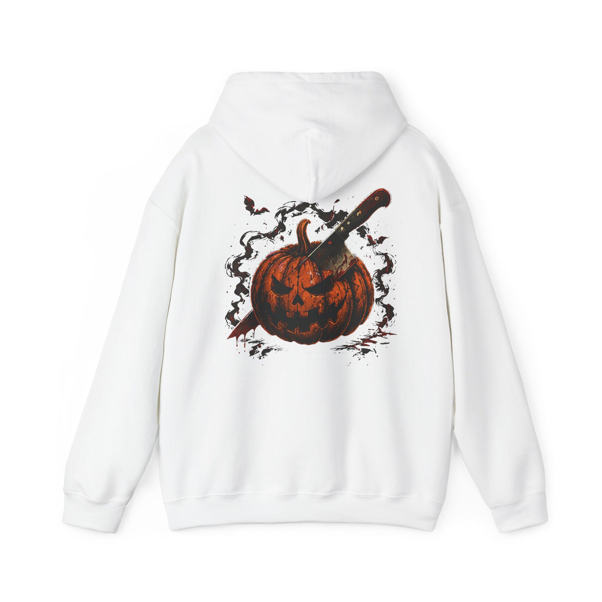 Carve Your Destiny Pumpkin Hoodie in White — back view