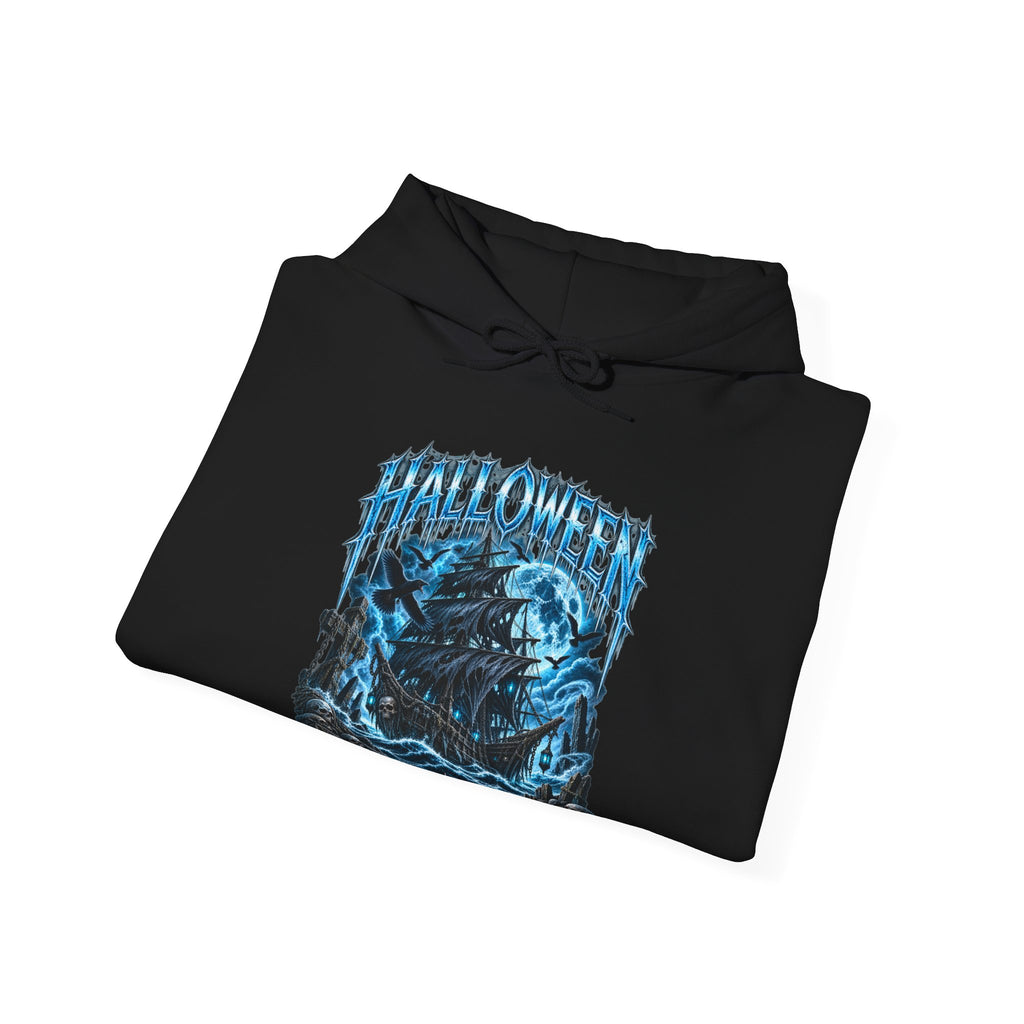 Lost Souls Ghost Ship Hoodie in Black — folded view