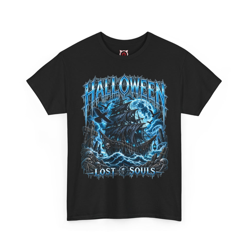 Lost Souls Ghost Ship T-Shirt in Black — front view