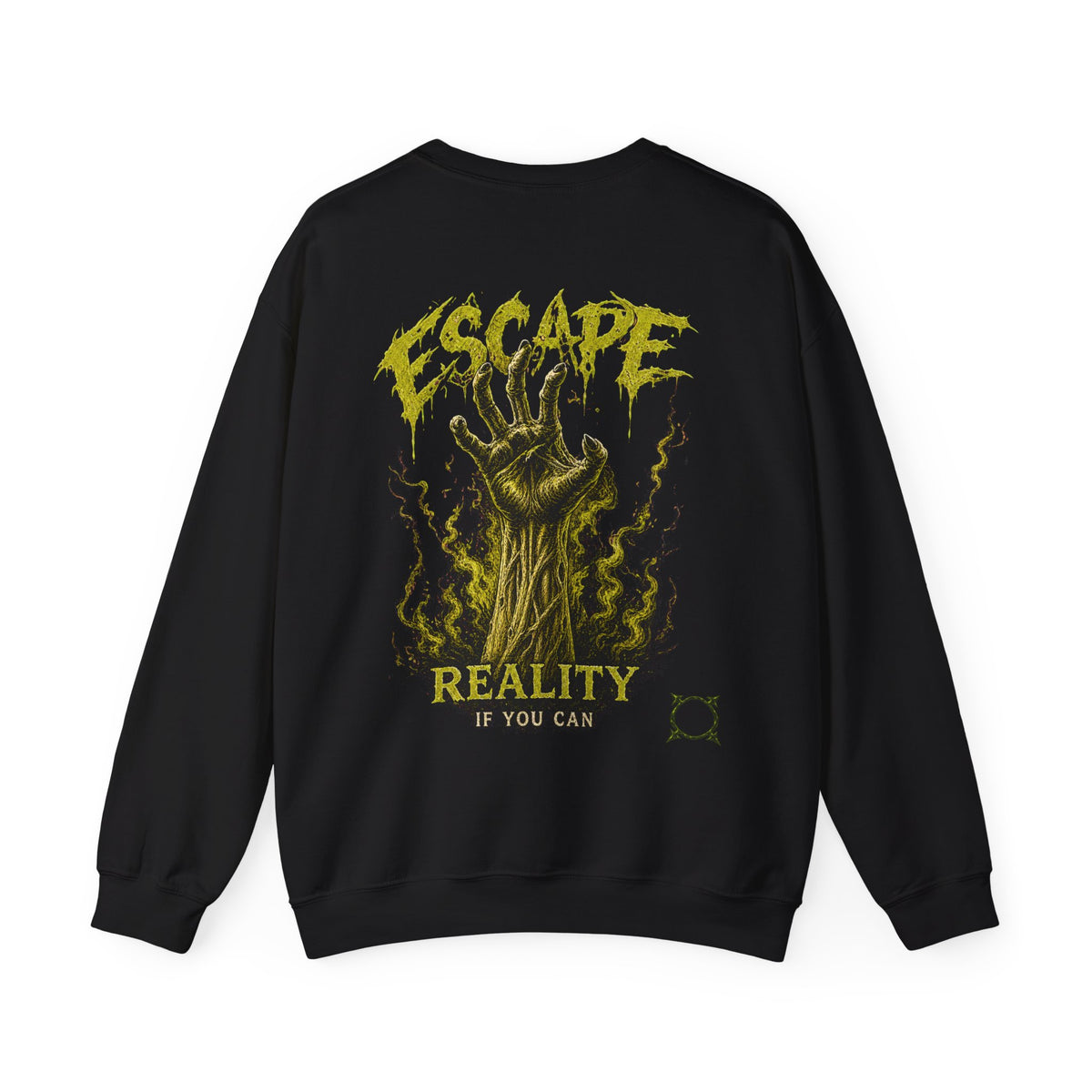 Escape Reality Zombie Hand Sweatshirt in Black — back view