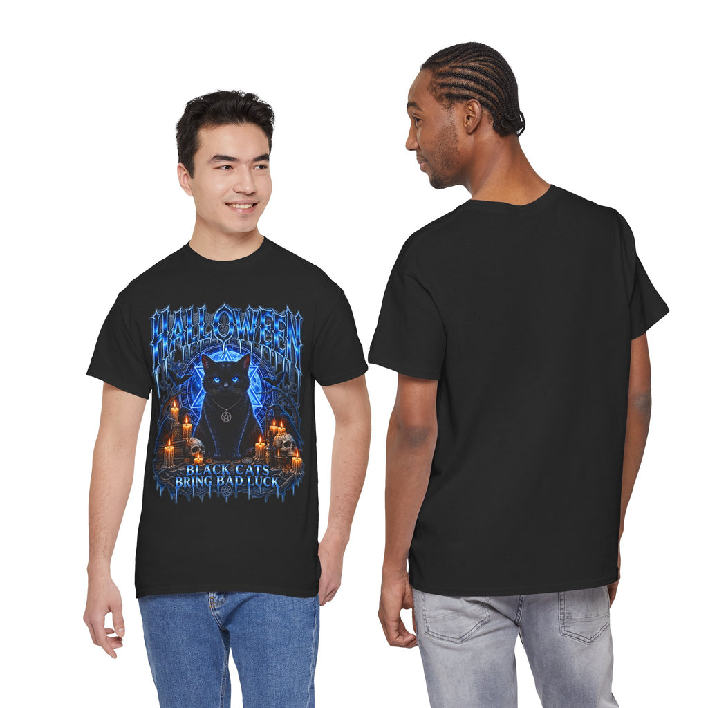 Black Cat Ritual T-Shirt in Black — model view