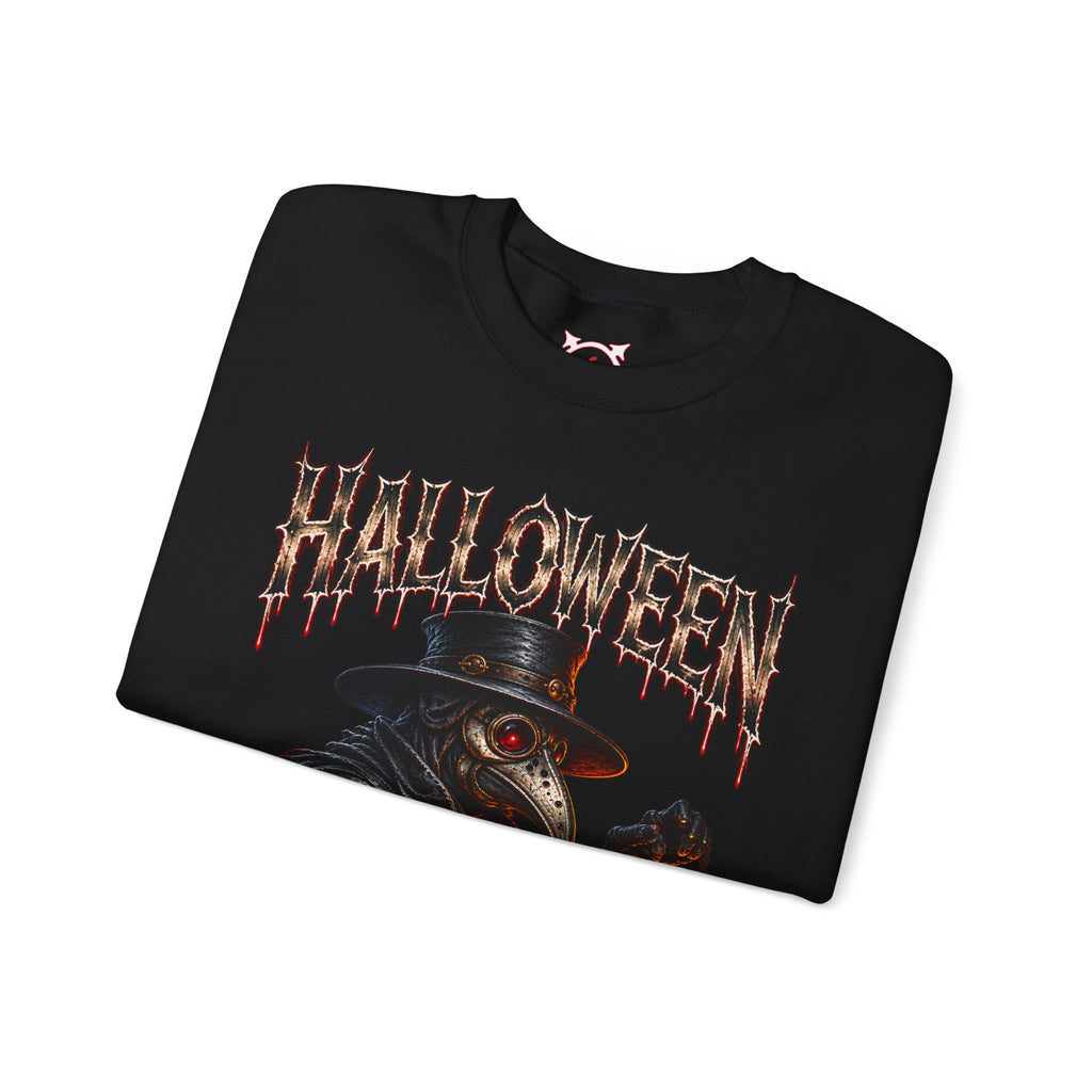 Last Lantern Plague Doctor Sweatshirt in Black — folded view