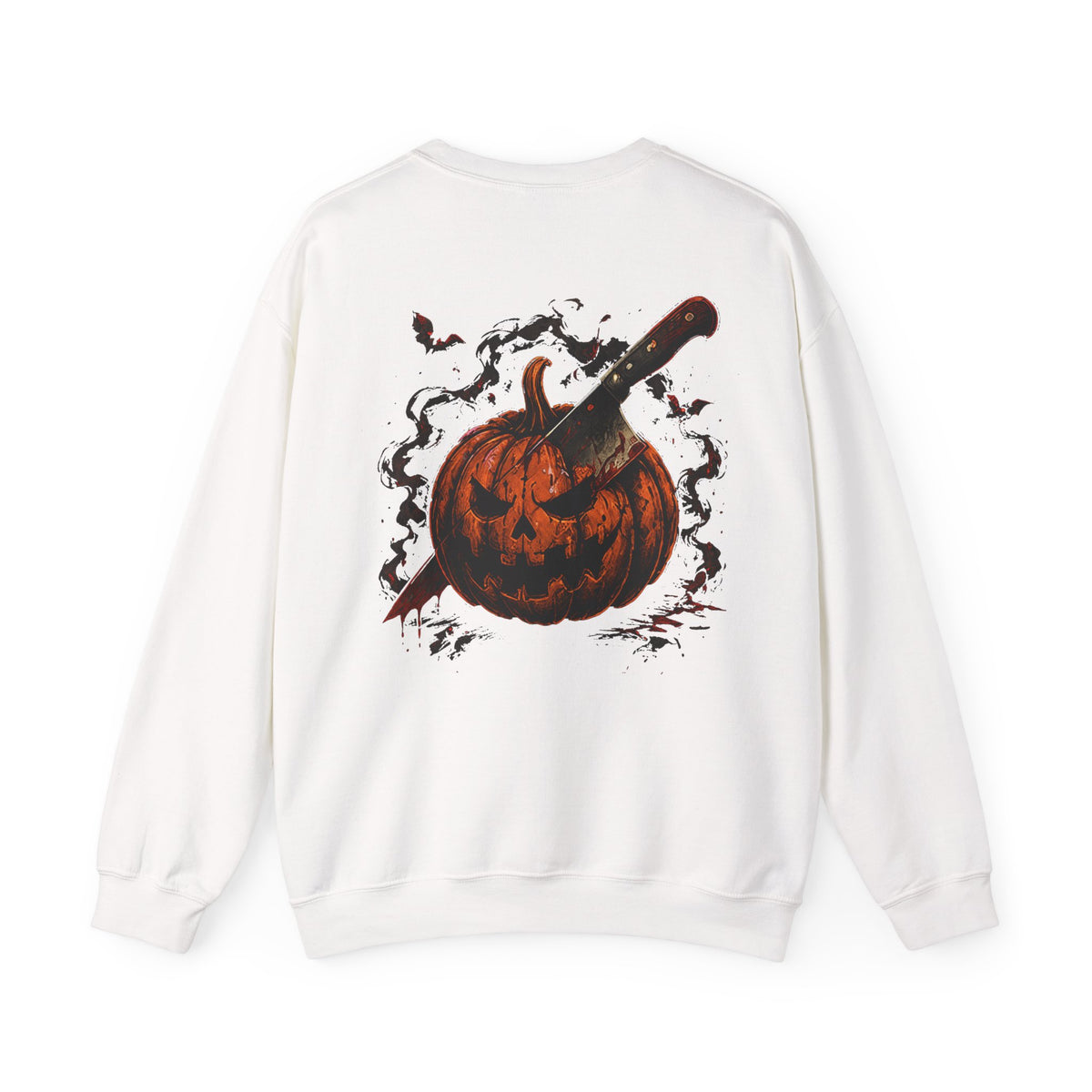 Carve Your Destiny Pumpkin Sweatshirt in White — back view