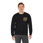 Final Cut Horror Mask Sweatshirt in Black — model view