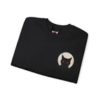 Black Cat Moon Sweatshirt in Black — folded view
