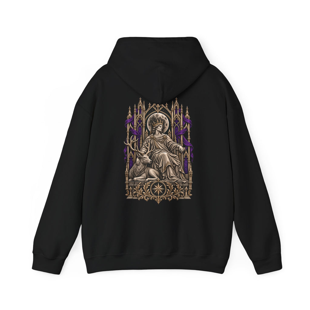 Hollow Crown Hoodie in Black — back view
