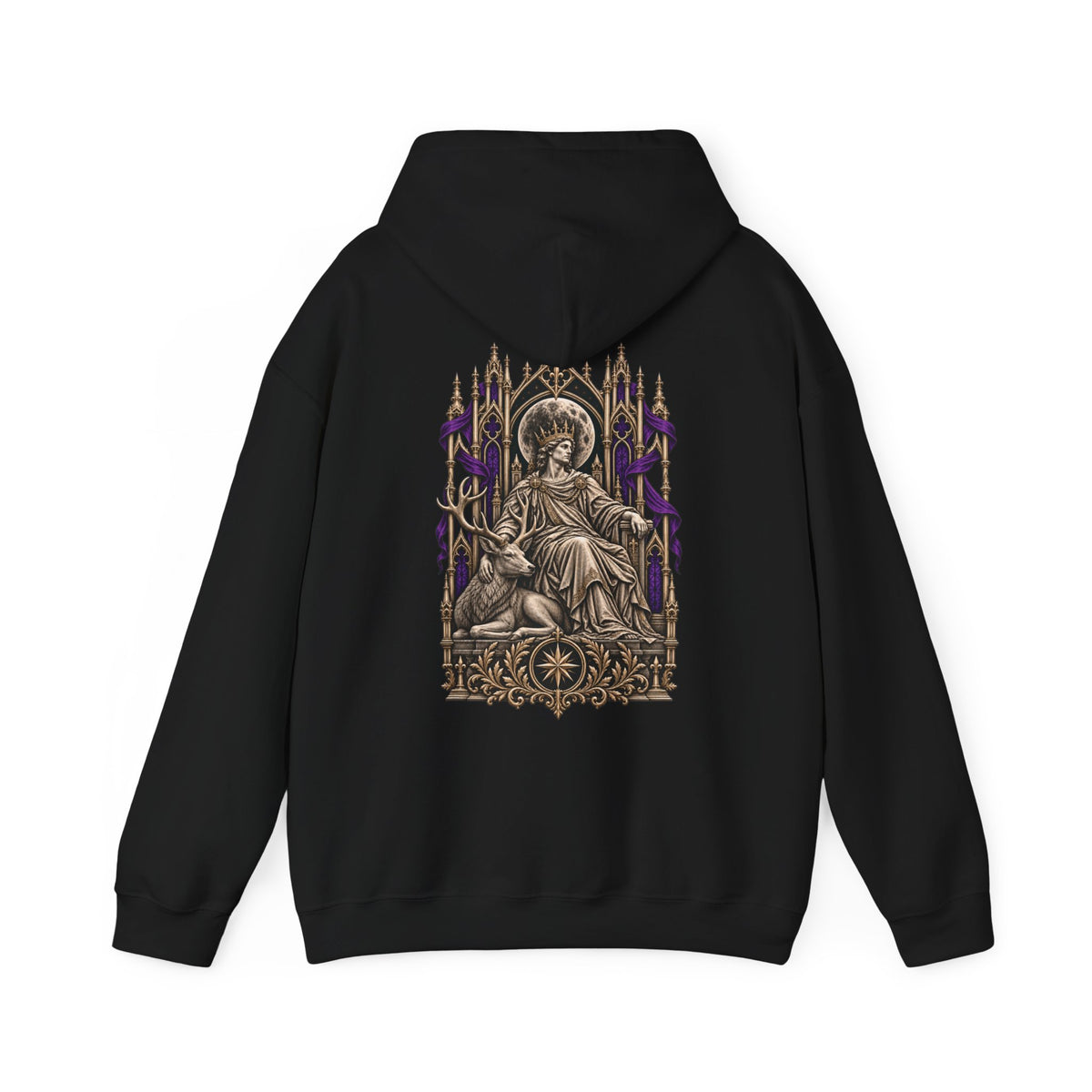 Hollow Crown Hoodie in Black — back view