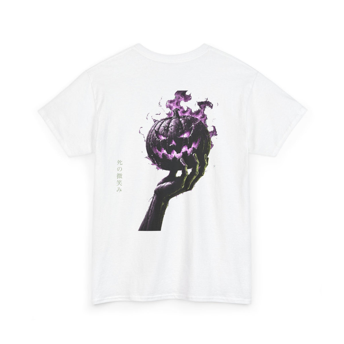 Death Smile Pumpkin T-Shirt in White — back view