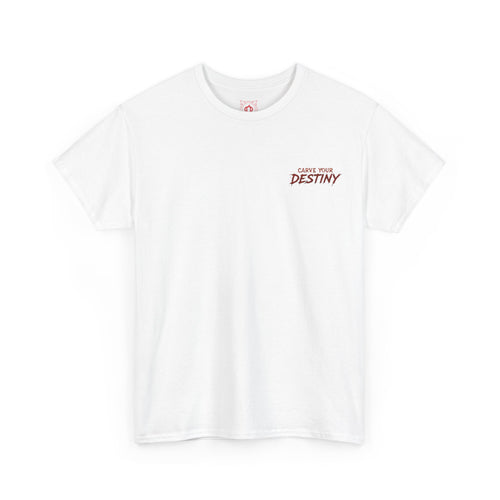 Carve Your Destiny Pumpkin T-Shirt in White — front view